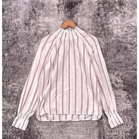 Land Of Distraction Top 8 Womens Angel Striped Smocked Blouse - Picture 1 of 8